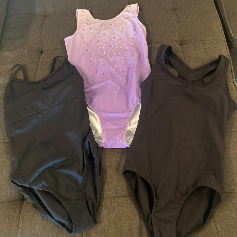 (3) Excellent Condition ballet, gymnastics dance leotards - Girls Sz 7/8